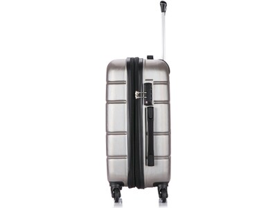 DUKAP Rodez 20" Hardside Carry-On Suitcase, 4-Wheeled Spinner, TSA Checkpoint Friendly, Silver (DKROD00S-COA)
