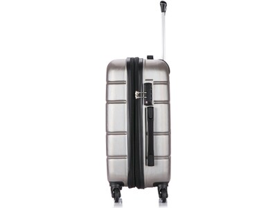 DUKAP Rodez 19.75" Hardside Carry-On Suitcase, 4-Wheeled Spinner, TSA Checkpoint Friendly, Silver (DKROD00S-COA)