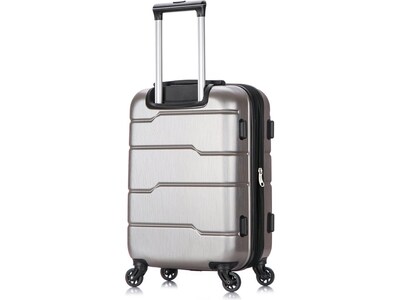 DUKAP Rodez 20" Hardside Carry-On Suitcase, 4-Wheeled Spinner, TSA Checkpoint Friendly, Silver (DKROD00S-COA)