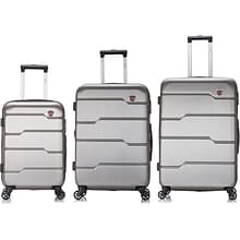 DUKAP RODEZ 3-Piece Plastic Luggage Set, Silver (DKRODSML-COA)