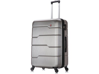 DUKAP Rodez 3-Piece Hardside Spinner Luggage Set, TSA Checkpoint Friendly, Silver (DKRODSML-COA)