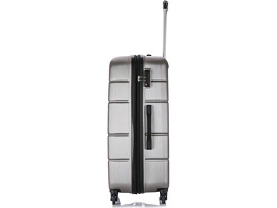 DUKAP Rodez 3-Piece Hardside Spinner Luggage Set, TSA Checkpoint Friendly, Silver (DKRODSML-COA)