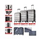 DUKAP RODEZ 3-Piece Plastic Luggage Set, Silver (DKRODSML-COA)