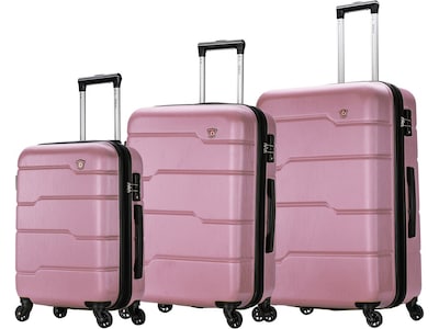 DUKAP RODEZ 3-Piece Plastic Luggage Set, Rose Gold (DKRODSML-ROS)