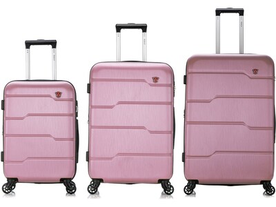 DUKAP Rodez 3-Piece Hardside Spinner Luggage Set, TSA Checkpoint Friendly, Rose Gold (DKRODSML-ROS)