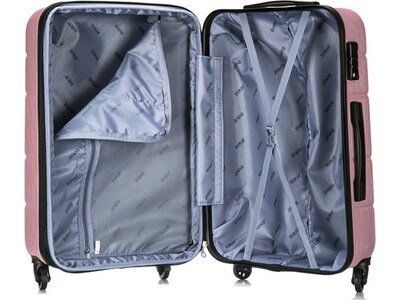 DUKAP Rodez 3-Piece Hardside Spinner Luggage Set, TSA Checkpoint Friendly, Rose Gold (DKRODSML-ROS)