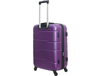 DUKAP Rodez 23.75" Hardside Suitcase, 4-Wheeled Spinner, TSA Checkpoint Friendly, Purple (DKROD00M-PUR)