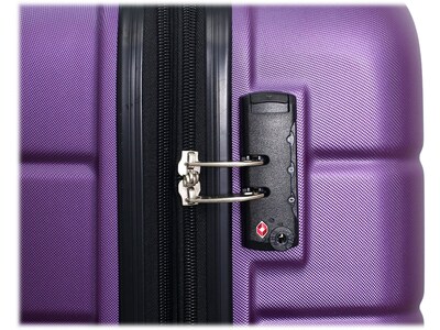 DUKAP Rodez 23.75" Hardside Suitcase, 4-Wheeled Spinner, TSA Checkpoint Friendly, Purple (DKROD00M-PUR)