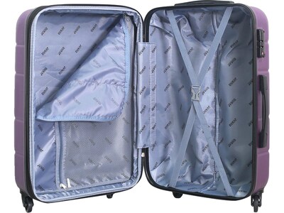 DUKAP Rodez 24" Hardside Suitcase, 4-Wheeled Spinner, TSA Checkpoint Friendly, Purple (DKROD00M-PUR)