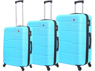 DUKAP RODEZ 3-Piece Plastic Luggage Set, Light Blue (DKRODSML-LBL)