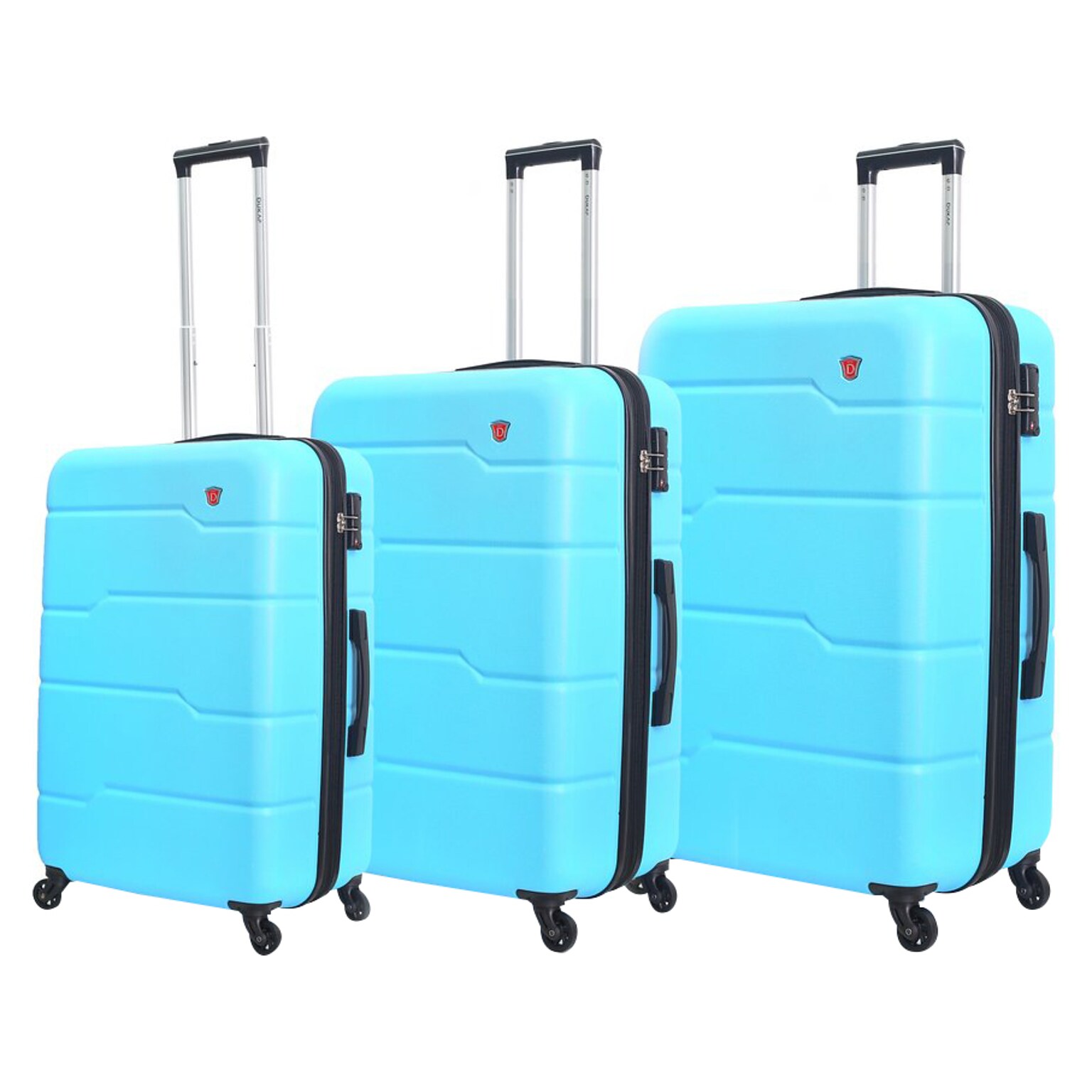 DUKAP Rodez 3-Piece Hardside Spinner Luggage Set, TSA Checkpoint Friendly, Light Blue (DKRODSML-LBL)