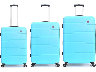 DUKAP RODEZ 3-Piece Plastic Luggage Set, Light Blue (DKRODSML-LBL)