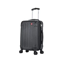 DUKAP INTELY PC/ABS Plastic 4-Wheel Spinner Luggage, Black (DKINT00S-BLK)