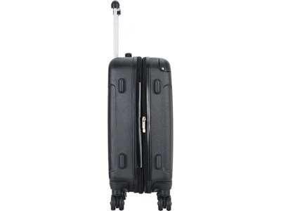 DUKAP INTELY PC/ABS Plastic 4-Wheel Spinner Luggage, Black (DKINT00S-BLK)