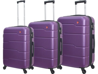 DUKAP RODEZ 3-Piece Plastic Luggage Set, Purple (DKRODSML-PUR)