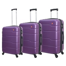 DUKAP RODEZ 3-Piece Plastic Luggage Set, Purple (DKRODSML-PUR)
