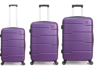 DUKAP RODEZ 3-Piece Plastic Luggage Set, Purple (DKRODSML-PUR)