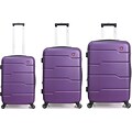 DUKAP RODEZ 3-Piece Plastic Luggage Set, Purple (DKRODSML-PUR)