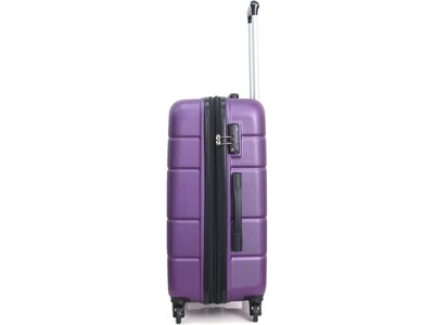 DUKAP Rodez 3-Piece Hardside Spinner Luggage Set, TSA Checkpoint Friendly, Purple (DKRODSML-PUR)