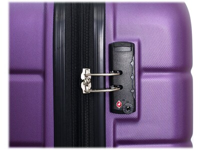 DUKAP Rodez 3-Piece Hardside Spinner Luggage Set, TSA Checkpoint Friendly, Purple (DKRODSML-PUR)