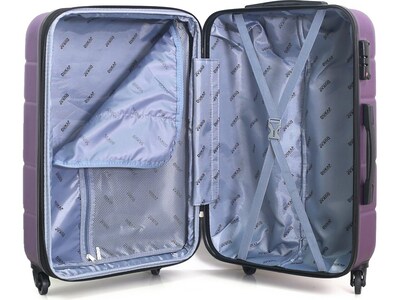 DUKAP Rodez 3-Piece Hardside Spinner Luggage Set, TSA Checkpoint Friendly, Purple (DKRODSML-PUR)