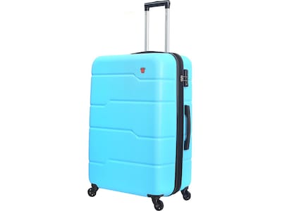 DUKAP RODEZ Plastic 4-Wheel Spinner Luggage, Light Blue (DKROD00M-LBL)