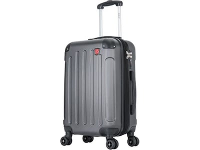 DUKAP Intely 19.5 Hardside Suitcase, 4-Wheeled Spinner, TSA Checkpoint Friendly, Gray (DKINT00S-GRE