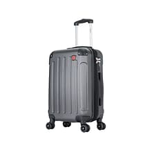 DUKAP INTELY PC/ABS Plastic 4-Wheel Spinner Luggage, Gray (DKINT00S-GRE)