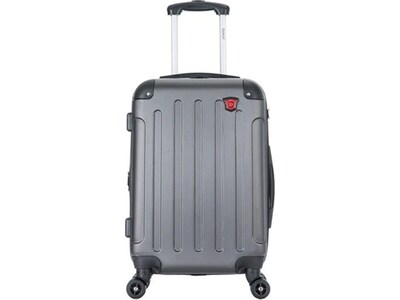 DUKAP Intely 19.5" Hardside Suitcase, 4-Wheeled Spinner, TSA Checkpoint Friendly, Gray (DKINT00S-GRE)