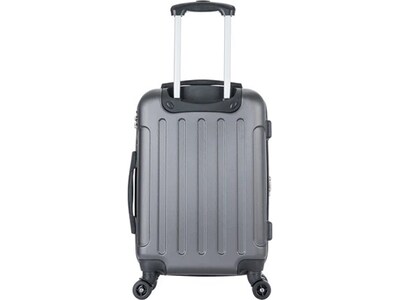 DUKAP Intely 19.5" Hardside Suitcase, 4-Wheeled Spinner, TSA Checkpoint Friendly, Gray (DKINT00S-GRE)