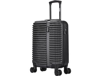 InUSA Ally Plastic 4-Wheel Spinner Luggage, Black (IUALL00S-BLK)