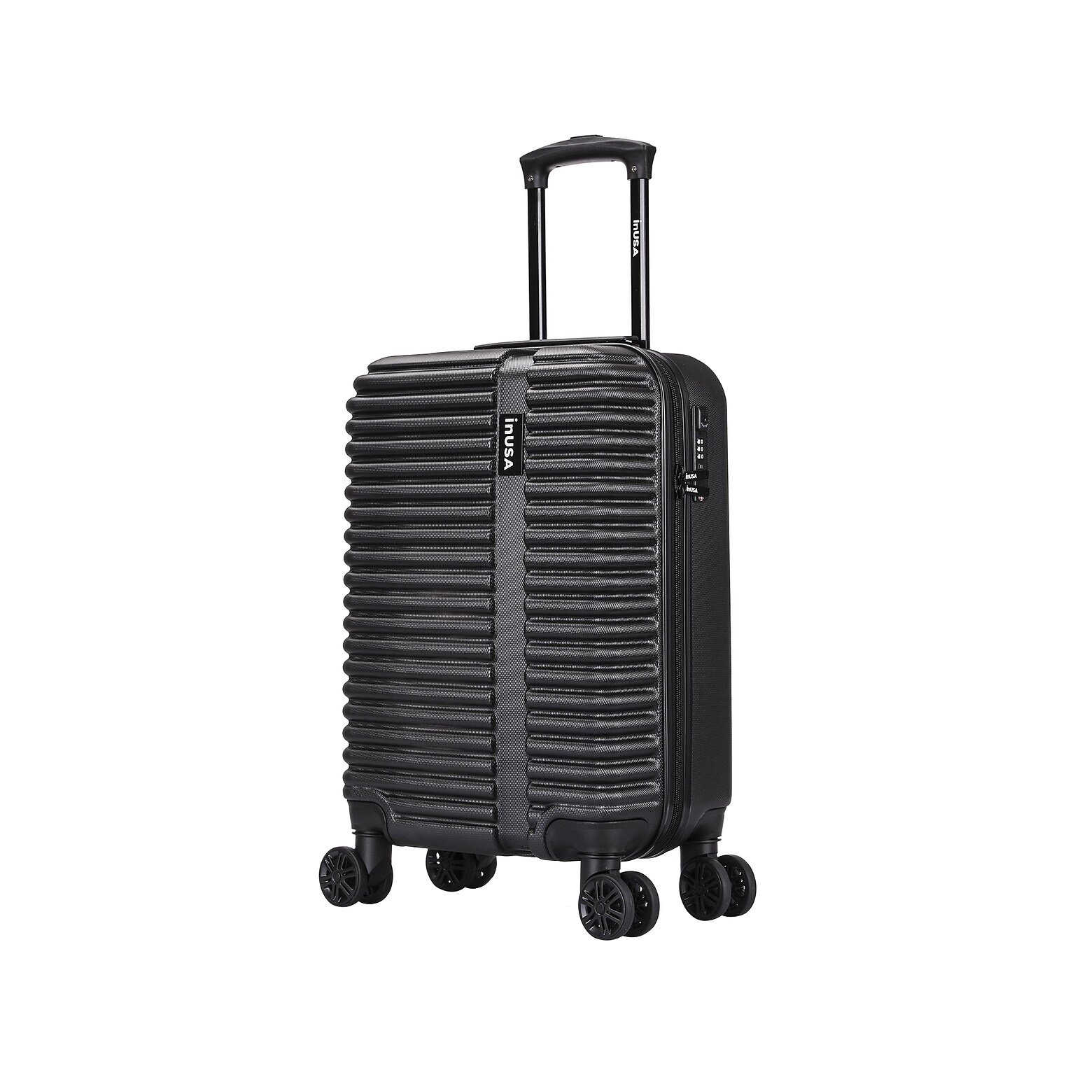 InUSA Ally 19.29 Hardside Suitcase, 4-Wheeled Spinner, TSA Checkpoint Friendly, Black (IUALL00S-BLK)
