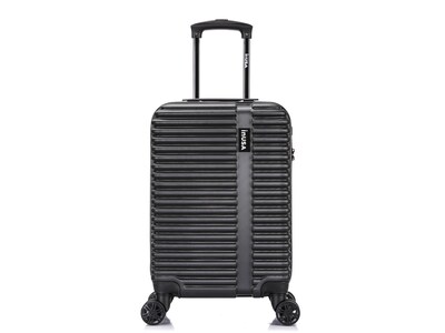 InUSA Ally 19.29" Hardside Suitcase, 4-Wheeled Spinner, TSA Checkpoint Friendly, Black (IUALL00S-BLK)
