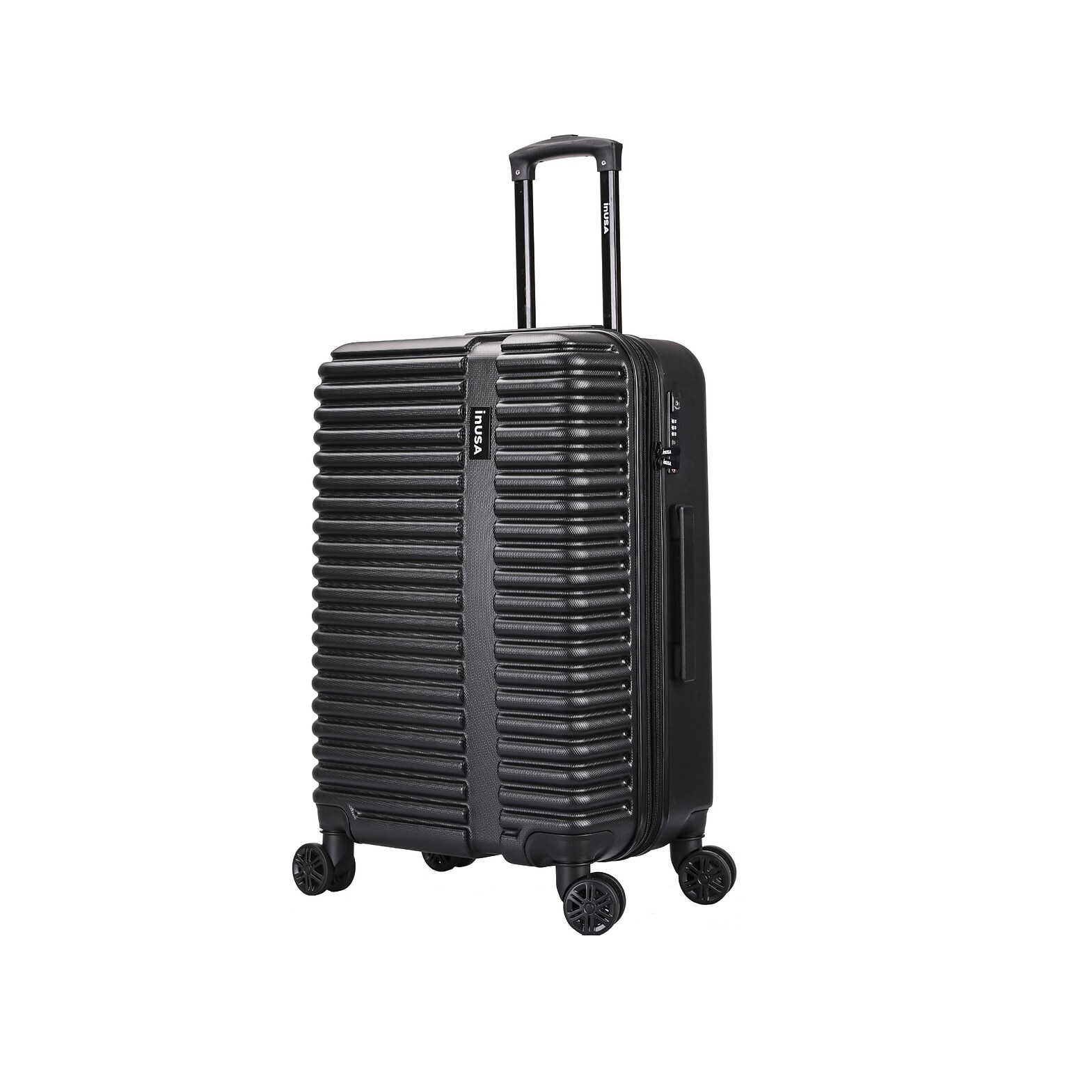 InUSA Ally 24 Hardside Suitcase, 4-Wheeled Spinner, TSA Checkpoint Friendly, Black (IUALL00M-BLK)