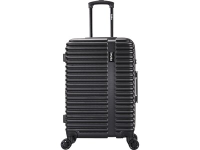 InUSA Ally 23.3" Hardside Suitcase, 4-Wheeled Spinner, TSA Checkpoint Friendly, Black (IUALL00M-BLK)