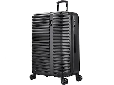 InUSA Ally Plastic 4-Wheel Spinner Luggage, Black (IUALL00L-BLK)