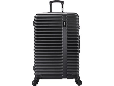 InUSA Ally Plastic 4-Wheel Spinner Luggage, Black (IUALL00L-BLK)