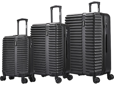 InUSA Ally 3-Piece Plastic Luggage Set, Black (IUALLSML-BLK)