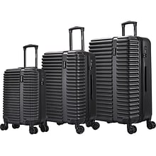 InUSA Ally 3-Piece Plastic Luggage Set, Black (IUALLSML-BLK)