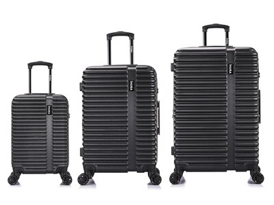 InUSA Ally 3-Piece Plastic Luggage Set, Black (IUALLSML-BLK)