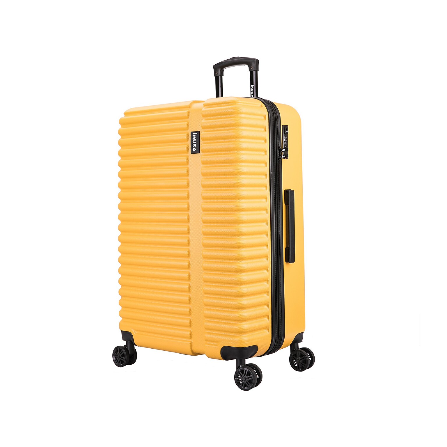 InUSA Ally Plastic 4-Wheel Spinner Luggage, Mustard (IUALL00L-MUS)