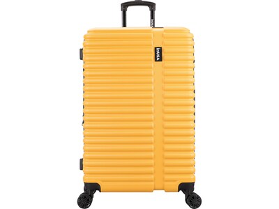 InUSA Ally Plastic 4-Wheel Spinner Luggage, Mustard (IUALL00L-MUS)