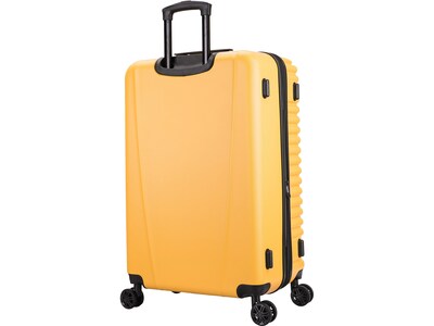 InUSA Ally Plastic 4-Wheel Spinner Luggage, Mustard (IUALL00L-MUS)