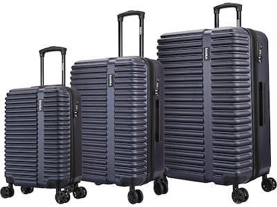InUSA Ally 3-Piece Hardside Spinner Luggage Set, TSA Checkpoint Friendly, Navy Blue (IUALLSML-BLU)