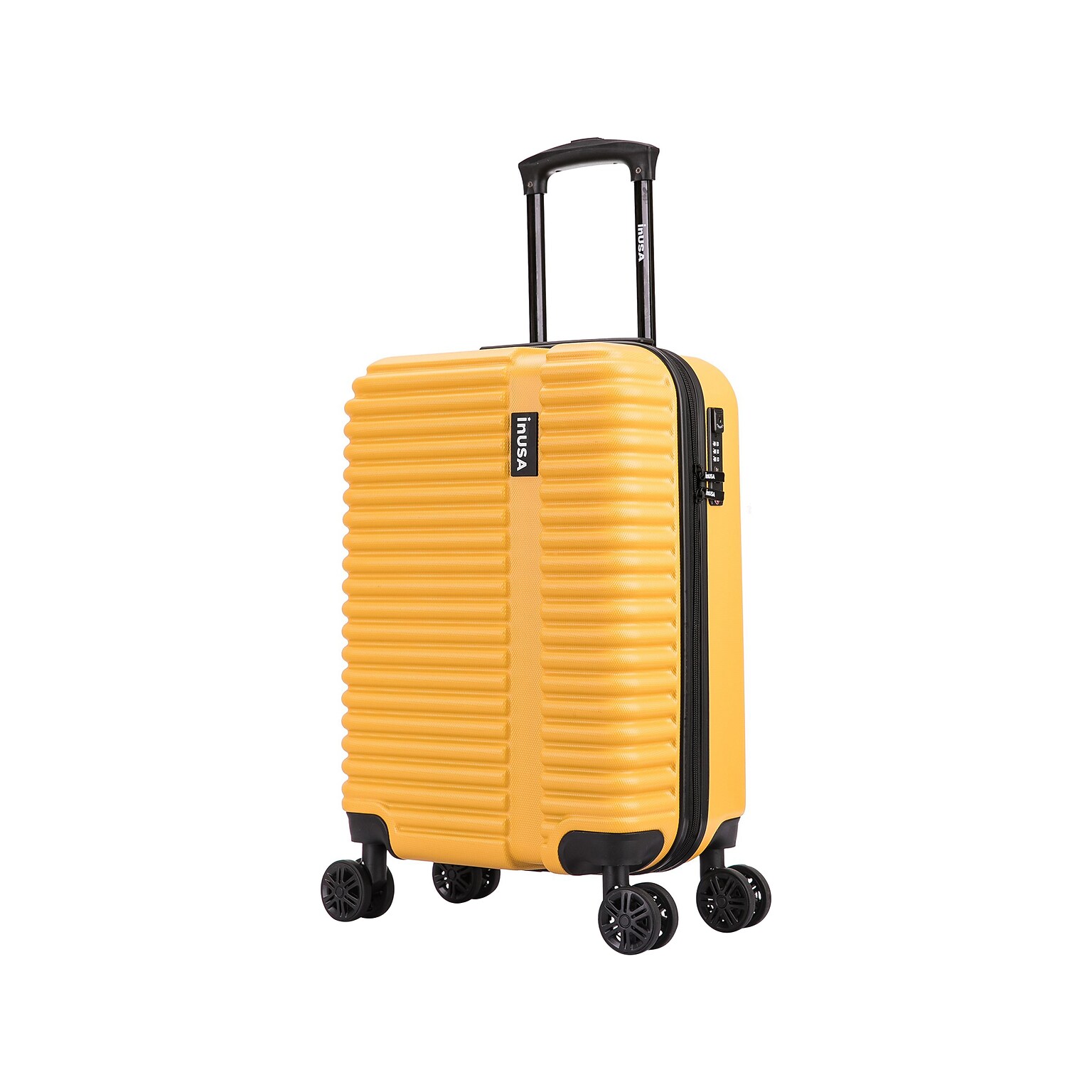 InUSA Ally Plastic 4-Wheel Spinner Luggage, Mustard (IUALL00S-MUS)