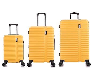 InUSA Ally 3-Piece Plastic Luggage Set, Mustard (IUALLSML-MUS)