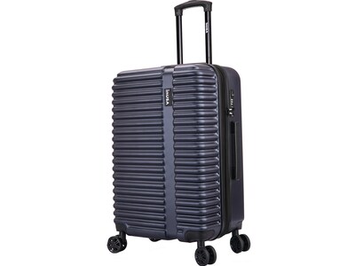 InUSA Ally Plastic 4-Wheel Spinner Luggage, Navy Blue (IUALL00M-BLU)