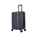 InUSA Ally Plastic 4-Wheel Spinner Luggage, Navy Blue (IUALL00M-BLU)