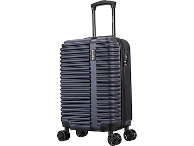 InUSA Ally Plastic 4-Wheel Spinner Luggage, Navy Blue (IUALL00S-BLU)