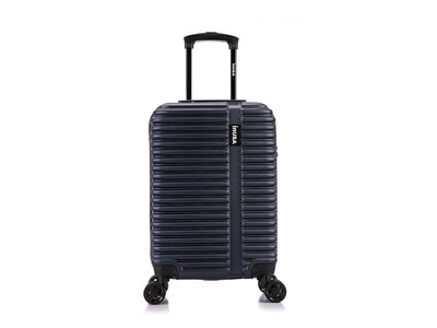 InUSA Ally Plastic 4-Wheel Spinner Luggage, Navy Blue (IUALL00S-BLU)